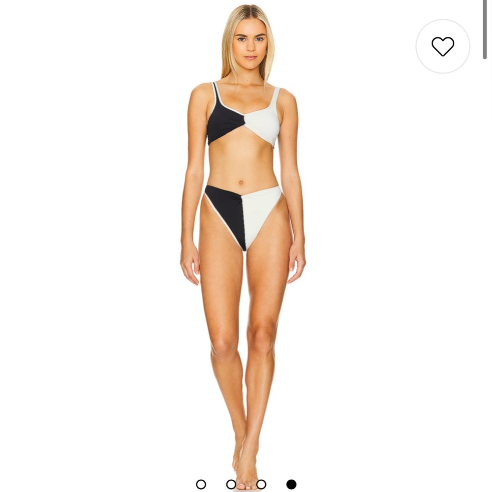 NWT LSPACE Jada Bikini Bottom in Black & Cream in Size Medium - Picture 5 of 10